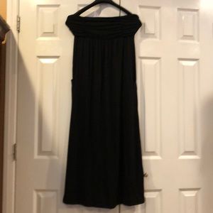 Strapless black maxi dress